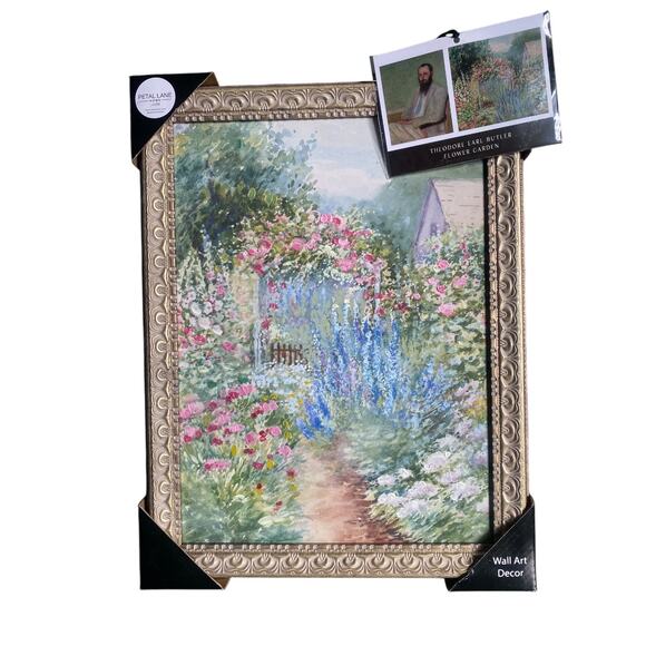 VHTF TikTok Viral Theodore Earl Butler 'Summer Garden' Framed Wall Art 13"x17"